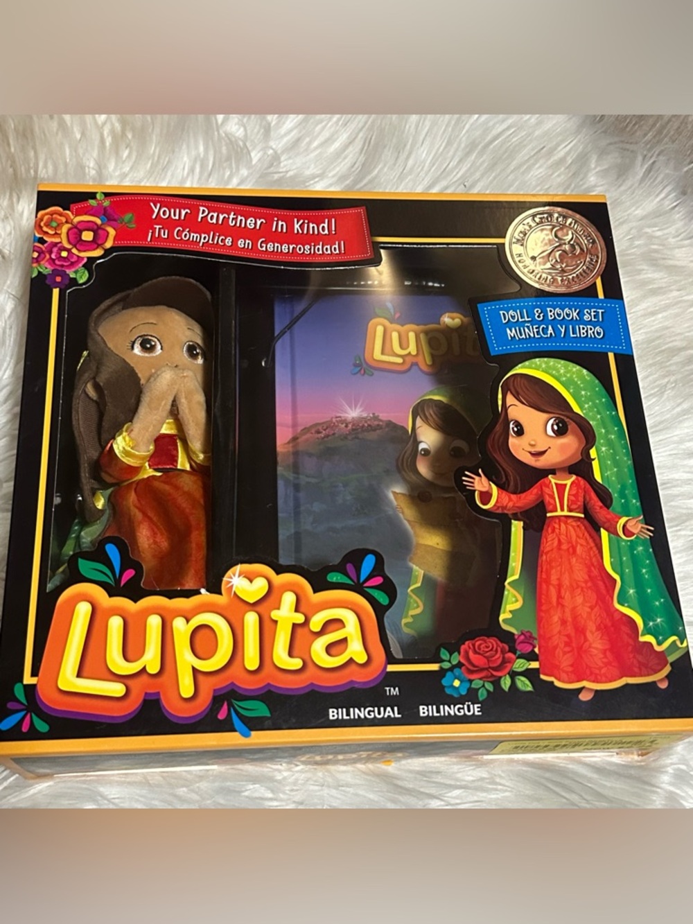 Bilingual Doll & Book Set - Red Dress